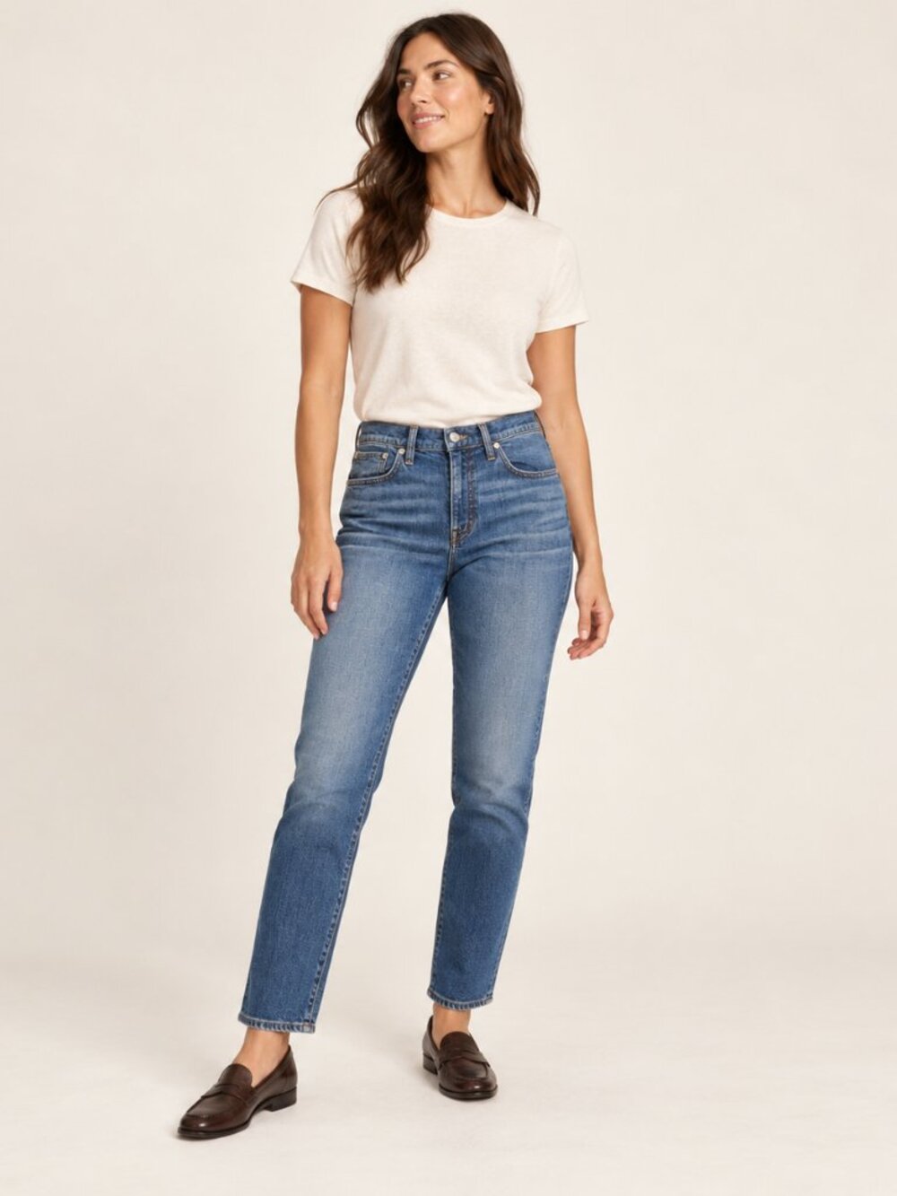 Madewell The Slim Boyjean Jeans Womens 28 Medium Wash Mid Rise Stretch Denim
